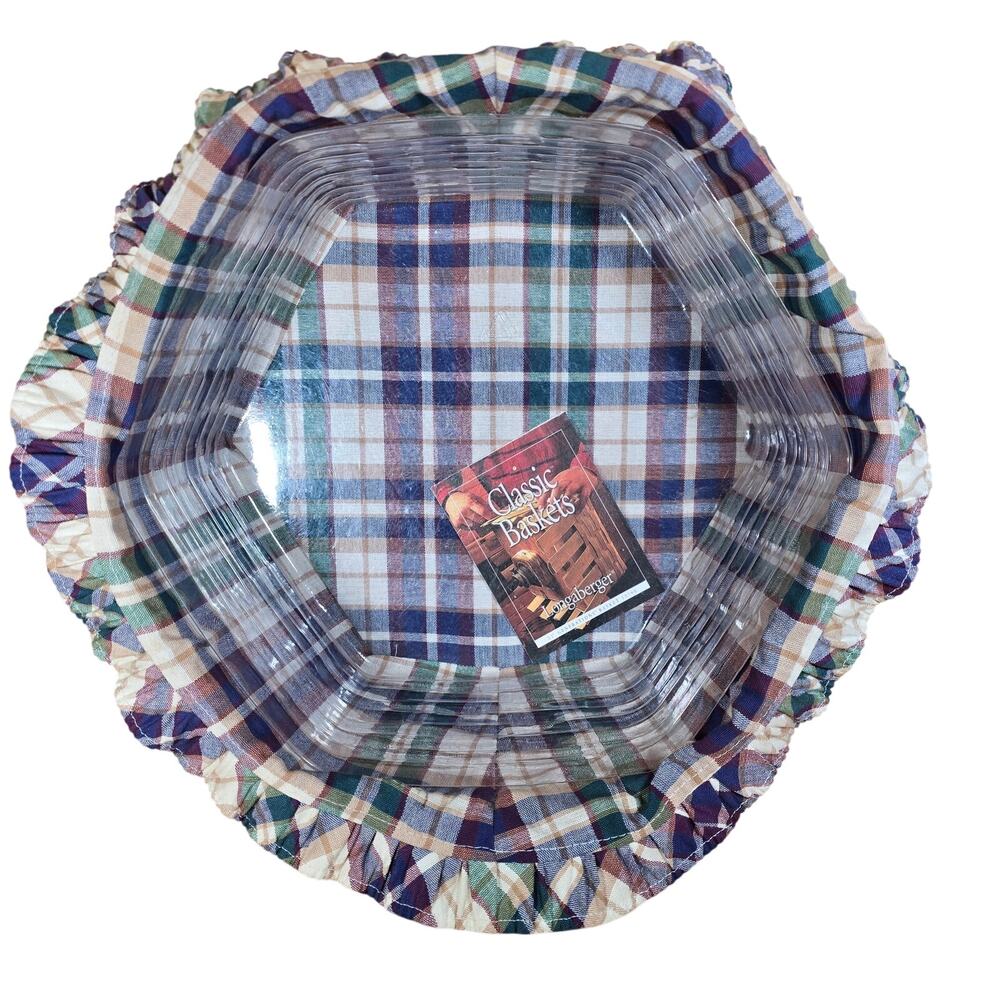 Longaberger 2001 Sage Hostess Only Booking Basket~Fabric Liner~Protector Signed